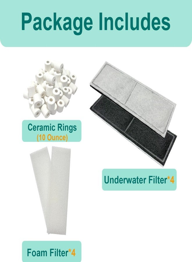 beaufan 9 PCS Aquarium Maintenance Media Replacement for Fluval U4 Underwater Filter A480, Freshwater and Saltwater Aquarium Filter, Includes 4 Foam Pads, 4 Poly Carbon Cartridges and 1 Ceramic Ring - Image 3